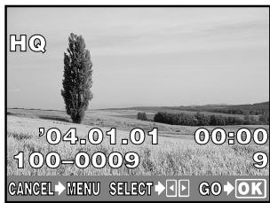 OLYMPUS CAMEDIA E-300 - Press ◇◇ to select the image, then press the OK button. - 3