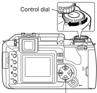 OLYMPUS CAMEDIA E-300 - Rotate the control dial until the desired setting is displayed. - 1