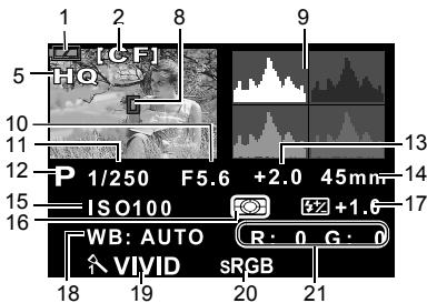 OLYMPUS CAMEDIA E-330 - LCD monitor indications (during playback) - 2