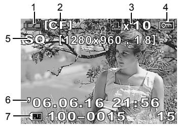 OLYMPUS CAMEDIA E-330 - LCD monitor indications (during playback) - 1