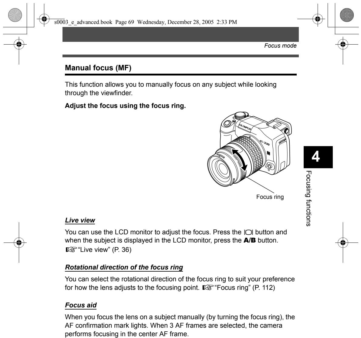 OLYMPUS CAMEDIA E-330 - Notes - 1