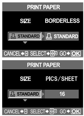 OLYMPUS CAMEDIA E-330 - Setting the print paper items - 1