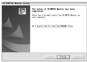 OLYMPUS E-300 - Remove the CD, then click [Finish]. - 2