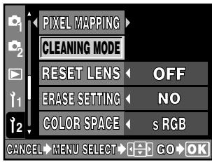 OLYMPUS E-300 - CLEANING MODE —Removing dust on the CCD - 2