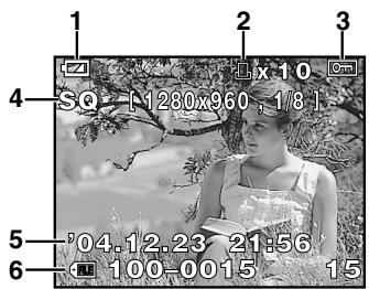 OLYMPUS E-300 - Monitor indications (only for playback) - 1