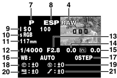 OLYMPUS E-300 - Monitor indications (only for playback) - 2