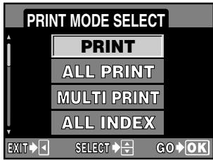 OLYMPUS E-300 - Selecting the print mode - 1