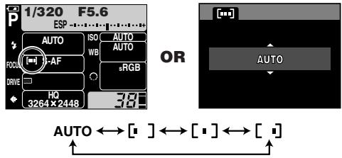 OLYMPUS E-300 - [...] (AF frame selection) button - 2
