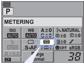 P METERING ISO WB A ± 0 ↘ NATURAL AUTO AUTO S ± 0 ± 0 AUTO S-AF OFF sRGB ± 0.0 Charge CF Normal 38
