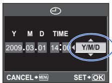 Y M D TIME 2009.03.01 14:00 Y/M/D CANCEL+REN SET+OK