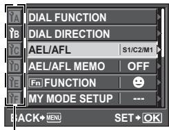 DIAL FUNCTION DIAL DIRECTION AEL/AFL S1/C2/M1 AEL/AFL MEMO OFF Fn FUNCTION MY MODE SETUP ---