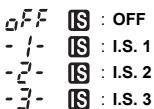 OFF IS : OFF -1- IS : I.S. 1 -2- IS : I.S. 2 -3- IS : I.S. 3