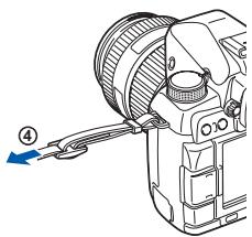 OLYMPUS E-30 - Attaching the strap - 3