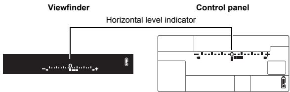 Viewfinder Horizontal level indicator Control panel