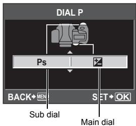 DIAL P Ps BACK→MEN SET→OK Sub dial Main dial