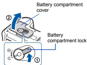 Battery compartment cover Battery compartment lock