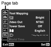 OLYMPUS D-705 - Press  to highlight the page tabs. Use  to select the desired page tab and press  . - 1