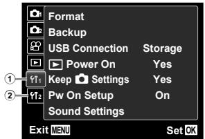 OLYMPUS D-705 - Menu for Other Camera Settings - 1
