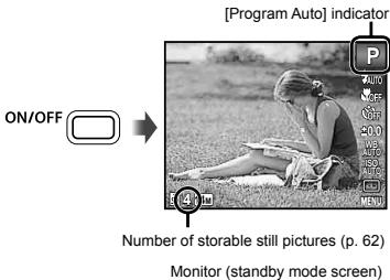 OLYMPUS D-705 - Shooting with the optimum aperture value and shutter speed [Program Auto] - 2