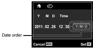 OLYMPUS D-710 - To select the date display order - 1