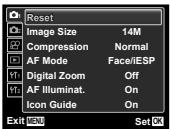 OLYMPUS D-710 - Press the MENU button. - 1