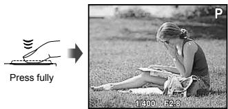 OLYMPUS D-710 - To take the picture, gently press the shutter button all the way down while being careful not to shake the camera. - 1