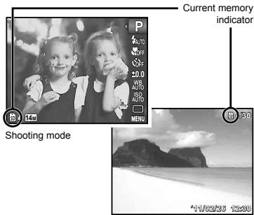 OLYMPUS D-710 - Current memory indicator - 1
