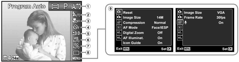 OLYMPUS D-710 - Menus for Shooting Functions - 1