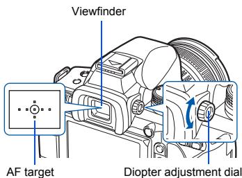 Viewfinder AF target Diopter adjustment dial