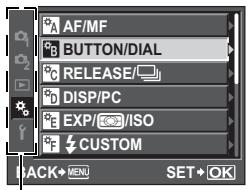 AF/MF BUTTON/DIAL RELEASE/ DISP/PC EXP/ISO CUSTOM BACK+MENU SET+OK