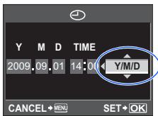 Y M D TIME 2009.09.01 14:00 Y/M/D CANCEL+RENEW SET+OK