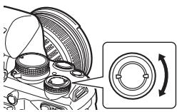 OLYMPUS E-600 - Set the mode dial to M and turn the control dial to set the value. - 3