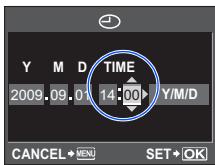 Y M D TIME 2009.09.01 14:00 Y/M/D CANCEL→VENU SET→OK