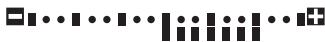Image containing a sequence of black rectangular symbols and a plus sign, possibly representing a pattern or symbolic representation.