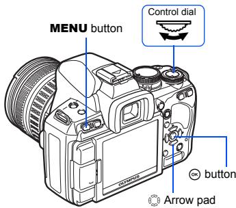MENU button Control dial Arrow pad