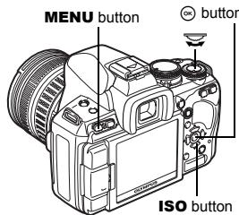 MENU button ISO button