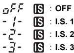 OFF IS : OFF - 1- IS : I.S. 1 - 2- IS : I.S. 2 - 3- IS : I.S. 3