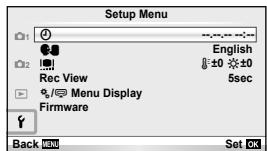 OLYMPUS E-PL3 - Setup Menu - 1