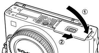 OLYMPUS E-PL3 - Closing the battery/card compartment cover. - 1