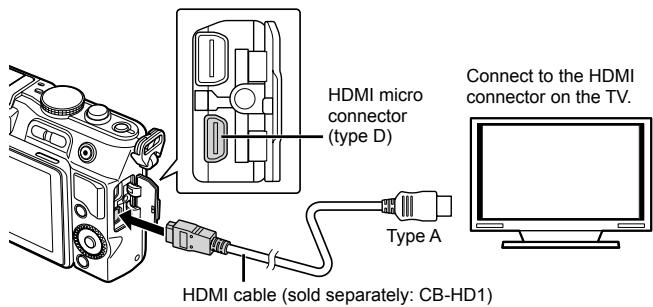 OLYMPUS E-PL3 - ■ Connection via HDMI cable - 1