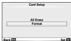 OLYMPUS E-PL3 - Formatting the card - 1