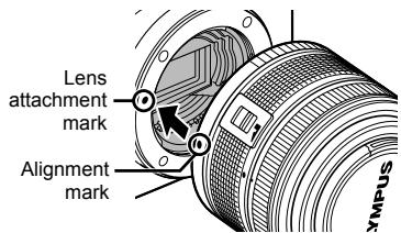 OLYMPUS E-PL3 - Attaching a lens to the camera - 3