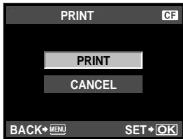 OLYMPUS E-5 - Once you have set the pictures for printing and printing data, select [PRINT], then press the  button. - 1