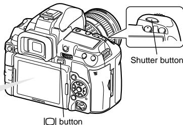 OLYMPUS E-5 - Press the  (live view) button to switch to live view - 2