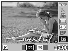 OLYMPUS E-5 - Changing the movie record mode - 5
