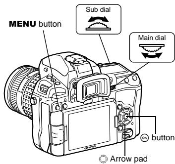 OLYMPUS E-5 - Press the MENU button to display the menu - 2