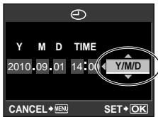 OLYMPUS E-5 - Use to select the date format - 1