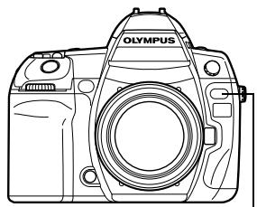 OLYMPUS E-5 - Mount the camera securely on a tripod, point the remote control at the remote control receiver on the camera and press the shutter button on the remote control. - 1