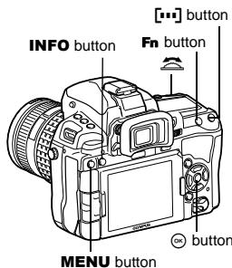 OLYMPUS E-5 - Press the [..] button. - 1