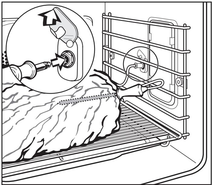 MIELE H 395 B - Using the roast probe: - 1
